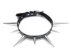 Chokers Big Spike Choker Punk Faux Leather Collar For Women Men Cool Chunky Rivets Studded Chocker Goth Style Necklace Accessories2748927