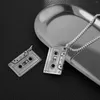 Pendentif Colliers Hzman Rétro Cassette Tape Collier En Acier Inoxydable Hip Hop Rock Magnétique Musique Fête Bijoux Cadeau Pour Hommes Femmes