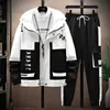 Herren Tracksuits Track -Anzug Set Decal Work Color Jackelpants 2 Piece Frühlings- und Herbst -Zipper -Jacke Sportswear Fashion Wear 231213