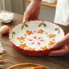 Блюда Тарелки Европейская 10-дюймовая подглазурная цветная круглая тарелка для подноса для пиццы Серебряная форма для выпечки Инструменты Кухонные формы для выпечки Посуда 231213