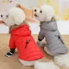 Cão vestuário para baixo jaquetas inverno casaco quente macacão engrossar roupas para animais de estimação roupas de gato para yorkshire traje cachorrinho com capuz