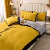 2023 Luxury yellow winter queen designer bedding set letter printed velvet duvet cover bed sheet with 2pcs pillowcases queen size fashion comforters sets