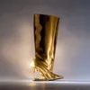 2023 Lady Leather Patent Martin Boots على شكل خاص أسنان مكتنزة عالية الكعب ، فارس الفارس ، الجوارب العالية ، وأصابع القدم ، وأصابع القدم ، وأحذية زفاف طويلة ، Siz 35-43
