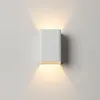 LED Bedroom Bedside Wall Lamps Simple Modern White Metal Wall Sconce Creative el Corridor Aisle Entrance Staircase Light261Z