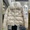 Parka da donna in vera pelliccia di volpe collo invernale da donna piumino d'anatra bianco da donna corto caldo piumino femminile allentato vintage Parka capispalla 231212