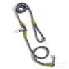 Formation de chien Style d'obéissance Nylon réfléchissant mains libres laisse corde épaule ou taille animal de compagnie multifonctionnel avec collier pour chiens 231212