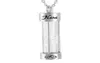 Hourglass Keepsake Memorial Urn Necklace Stainless Steel Cremation Remembrance Jewelry Pendant For MenWomen7672045