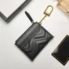 Mode femmes porte-clés fermeture éclair porte-cartes de crédit portefeuille court noir rose en cuir mini portefeuille couleur pure 317i
