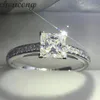 Choucong Brand Women 925 Sterling Silver Ring Princess Cut 1Ct Diamond Engagement Band Band Rings for Women Gift279U