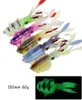 5 Farben gemischt 150 mm 60 g leuchtender Tintenfisch Gummiköder Köder Jigs Angelhaken Doppelhaken Pesca Tackle Zubehör WEI 513250n1826459