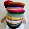 Geizige Krempe Hüte 2024 Frauen Wolle Berets Französisch Künstler Warme Winter Beanie Hut Retro Plain Baskenmütze Einfarbig Elegante Dame alle Passenden Herbst Caps 231213