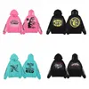 Herr hoodies hellstar hoodie plus fleece hoodie för män och kvinnor ny höst och vinter hoodie high street ins retro gamla szie s-xl