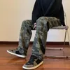 Mäns jeansbyxor raka last Hip Hop Man Cowboy Pants Camouflage Retro Classic i denim Stacked Goth XS