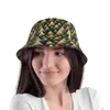 Berety retro choinka z światłami akwarelowa szwana design kubełko dla kobiet mężczyźni składane bob rybak hats panama czapka