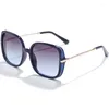 Солнцезащитные очки DHOHDO в большой оправе ярких цветов для женщин, большие модные квадратные мужские солнцезащитные очки, модные металлические очки, оттенки UV400