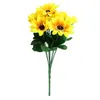 Decorative Flowers Silk Sunflower Bouquet Wedding Decor Long-lasting Beauty Charming Versatile Decoration Home Seller Gift Idea