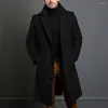 Trench da uomo Cappotto nero di lusso da uomo Top a maniche lunghe Cappotto casual e comodo da lavoro quotidiano