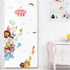 Handfärgstil Cartoon Door Stickers Animal Wall Stickers For Kids Roomart Design Dekorativa klistermärken Väggdekaler Heminredning
