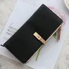 Wallets Ladies Long Wallet Simple Solid Color Zipper Buckle Coin Purse Card Holder Clutch Bag