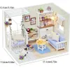 Architecture/DIY House Kitten Mini Doll House Mini Model Building Kit Assembled House Home Kit Creative Room Bedroom Decoration with Furniture DIY Ha 231212