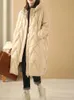 Parkas femme Janveny femmes ample Long manteau 90% blanc canard doudoune femmes hiver femme pardessus hiver à capuche bouffant plume Parkas 231212