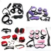 Adult Toys Leopard 7 Pcs set Sexy Lingerie PU Leather BDSM Bondage Set Hand Cuffs Footcuff Whip Rope Blindfold Erotic Toys 231213