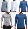 Mens Outfit Hoodies T Shirts Yoga Hoody Tshirt Lulu Sports Raising Hips Wear Elastic Fitness Tights Lululemens Fallow6678