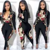 Plus Size Sexy Jumpsuits Women Slim Fit Oversize Mock Romper Nightclub Spring Fall Leopard Printed Zipper Long Sleeve Leopard Nightwear