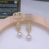 Fashion Designer Earrings Women Earrings Pearl Jewelry Gold Letters Hoop Earring Diomond Wedding