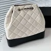 Famosa marca francesa designer feminina mochila moda grande capacidade diamante treliça corrente bolsa de ombro dupla carta de alta qualidade couro genuíno crossbody saco