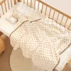 Blankets Muslin Cotton Gauze Baby Blanket Born Dot Soft Throw SwaddleWrap Bath Towel Receiving Nursing Cover