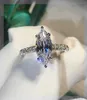 Solitaire Marquise Cut 2CT Lab Diamond Ring 925 STERLING Gümüş Bijou Nişan Düğün Bankaları Kadınlar İçin Menl Partisi Jewelry6354336