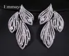 Emmaya Elegant Leaf Shaped Cubic Zirconia Crystal Bridal Long Earrings Luxury Wedding Jewelry for Brides Party Gift CX2006062592917