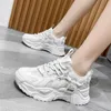 Dress Shoes Dad Chunky Sneakers Casual Vulcanized Woman High Platform Winter Femme Lace Up White Basket Women 231212