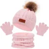Cappello per bambini guanti sciarpa set da tre pezzi autunno e inverno nuovo cappello per bambini a palla singola