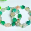 Bangle Natural Green Flower Agate Octagon Armband Healing Fashion Reiki Crystal Man Woman Fengshui Gemstone Jewelry 1st 11mm