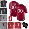 Aangepaste Stanford Cardinal Football Elke naam Nummer Zwart Rood Wit 3 KJ Costello 72 Walker Little 19 Arcega-whiteside Ertz Elway Luck Jersey 82