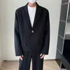 Ternos masculinos preto blazer homens oversized moda social masculino formal jaqueta coreano solto casual terno escritório M-XL