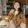 Jassen Jongens- en meisjesbovenkleding Jas Composiet Imitatiehaar Zachte warme top Herfst Winter Kinderjas met hoge kraag