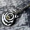 Zakk Wylde Bullseye Beyaz Siyah Elektrikli Gitar EMG 8185 PICKUPS GOLD RAKUP ÇOCUK KAPAK BEYAZ MOP BLOK KAYIP KAYIP