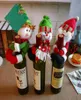 New XMAS Red Wine Bottles Cover Bags bottle holder Party Decors Hug Santa Claus Snowman Dinner Table Decoration Home Christmas Who4540729