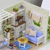 Architecture/DIY House Kitten Mini Doll House Mini Model Building Kit Assembled House Home Kit Creative Room Bedroom Decoration with Furniture DIY Ha 231212