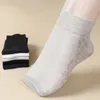 Chaussettes pour hommes 10pcs 5 paires de grande taille maille hommes plus long coton bouche lâche haute élastique pour les vieux pères diabétiques cadeaux EU 45-50