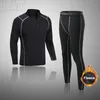 Männer Trainingsanzüge Winter Männer Laufen Thermo-Unterwäsche Set Schicht Lange Unterhosen Skisport Basketball Sport Kompression Schnelltrocknend S3XL Warmer Anzug 231212