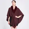 Foulards 12 couleurs femmes hiver épais châle cappa fausse fourrure cou ceinture croisée laine outstreet poncho porter chauve-souris lâche pardessus