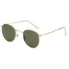 New Round Women Sunglass Designer Eyewear Gold Metal Frame Men's Sunglasses Classic Mirror UV400 Sunglasses 28a with cases218g