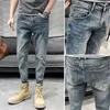 Männer Jeans Männliche Cowboy-Hosen Geerntete Hosen Stretch Für Männer Skinny Slim Fit Elastische Enge Rohr 2023 Trend Y 2k Vintage Lose Buggy