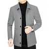 Ternos masculinos homens cashmere blazers jaquetas misturas de lã alta qualidade masculino negócios casual casacos roupas 4