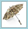 commerciële paraplu's Regenkleding camouflage Survival 98K Lange Semimatische Opvouwbare Zonnebrandcrème Vissen Wandelen Paraplu Pistoolhandvat Umb1961588