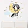 Cartone animato simpatico procione luna d'oro stelle animali adesivi murali per la camera dei bambini adesivi murali per la cameretta dei bambini adesivi decorativi per la casa